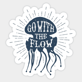 Nautical lettering: go with the flow Sticker